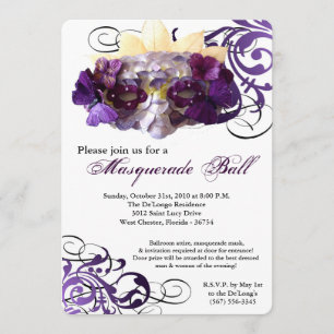 Lila Schmetterlings-Maskerade-Masken-Kostüm Einladung