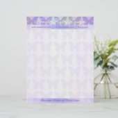 Lila Schmetterlings-personalisierter Briefkopf (Stehend Vorderseite)