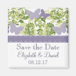 Lila Schmetterlings-Save the Date Magnet