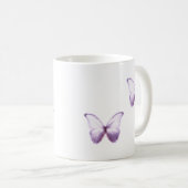 Lila-Schmetterlings-Tasse Kaffeetasse (VorderseiteRechts)