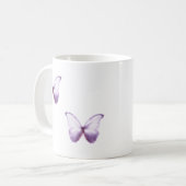 Lila-Schmetterlings-Tasse Kaffeetasse (Vorderseite Links)