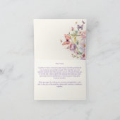 Lila SchmetterlingsBrautparty Dankeskarte (Innenseite)