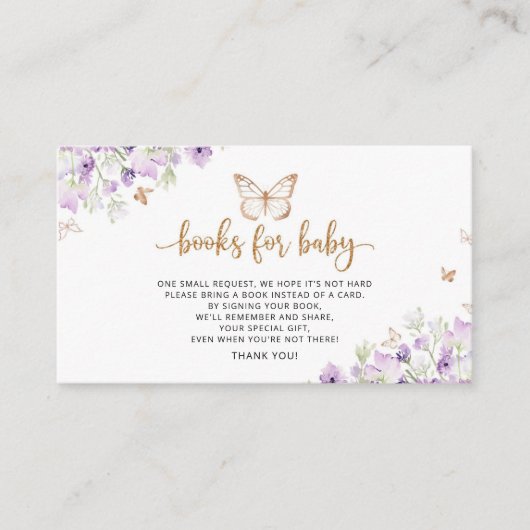 Lila Schmetterlingsbücher Begleitkarte (Vorderseite)