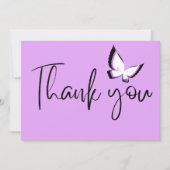 Lila Schmetterlingsdankbarkeit Dankeskarte (Vorderseite)