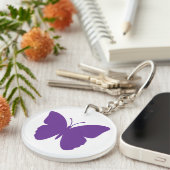 Lila Schmetterlingsdesign Schlüsselanhänger (Vorderseite rechts)
