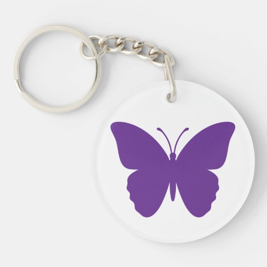 Lila Schmetterlingsdesign Schlüsselanhänger (Vorderseite)