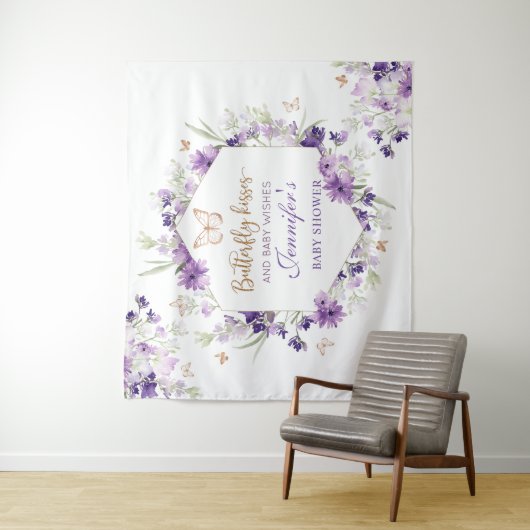 Lila Schmetterlingsdusche Wandteppich (Beispiel)