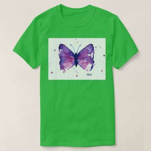 Lila Schmetterlingsfarbe 1 T-Shirt (Design vorne)