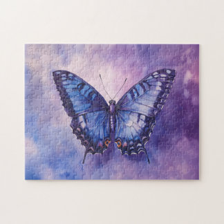 Lila Schmetterlingsfarbe Puzzle