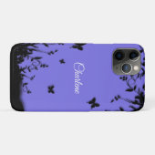 Lila Schmetterlingsgarten Personalisiert Case-Mate iPhone Hülle (Rückseite (Horizontal))