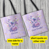 Lila Schmetterlingsgarten Tasche