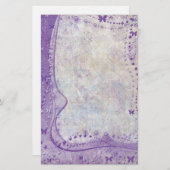 Lila Schmetterlingsgrenze Briefpapier (Vorne/Hinten)