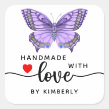Lila Schmetterlingshandgefertigt mit Liebe weiß