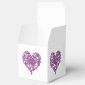 Lila Schmetterlingsherz Gastgeschenk Hochzeit Geschenkschachtel (Geöffnet)