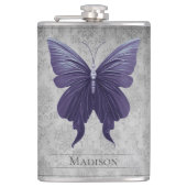 Lila Schmetterlingskolben Flachmann (Vorderseite)