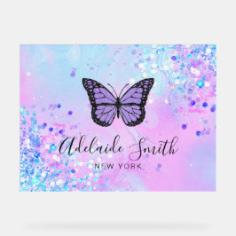 lila Schmetterlingskonstruktion Acrylschild