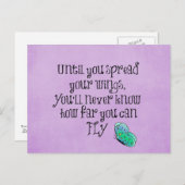 Lila Schmetterlingskostenvoranschlag Postkarte (Vorne/Hinten)