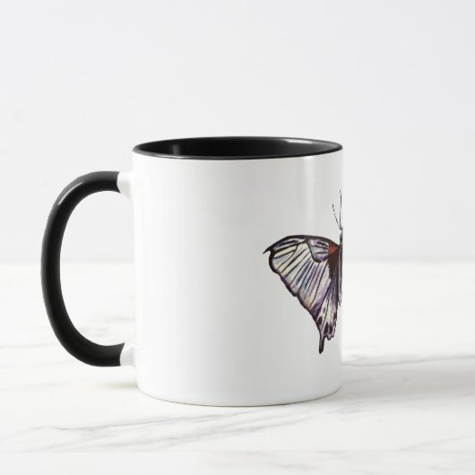 Lila Schmetterlingskunst Tasse (Links)