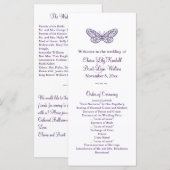 Lila Schmetterlingsküsse Hochzeitsprogramm Programm (Vorne/Hinten)