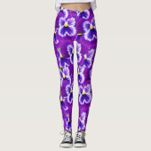 Lila Schmetterlingslieder-Stiefmütterchen, meine D Leggings (Vorderseite)