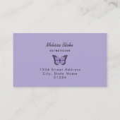 lila Schmetterlingslogo Visitenkarte (Rückseite)