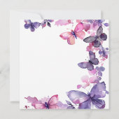 Lila Schmetterlingsmädchen Einladung (Rückseite)