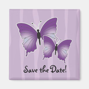 Lila Schmetterlingsmagnet Save the Date Magnet