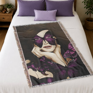 Lila Schmetterlingsmasquerade Decke