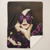 Lila Schmetterlingsmasquerade Sherpadecke (Vorderseite)