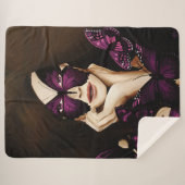 Lila Schmetterlingsmasquerade Sherpadecke (Vorderseite (Horizontal))