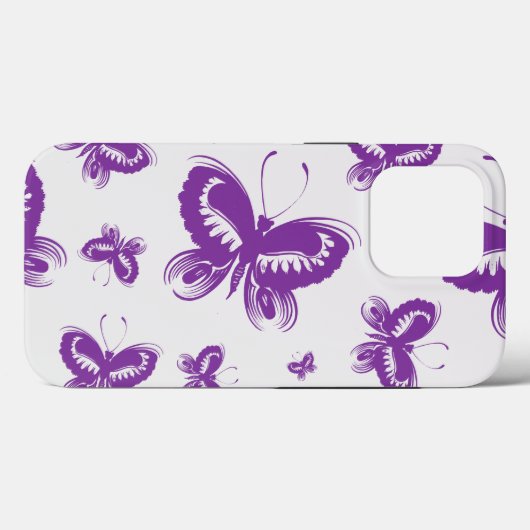 Lila Schmetterlingsmuster Case-Mate iPhone Hülle (Rückseite (Horizontal))