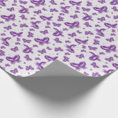 Lila Schmetterlingsmuster Geschenkpapier (Ecke)