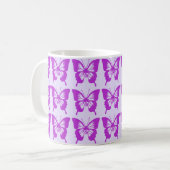 Lila Schmetterlingsmuster Kaffeetasse (Vorderseite Links)
