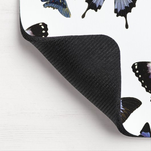 Lila Schmetterlingsmuster Mousepad (Ecke)