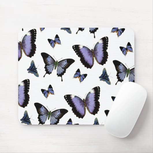 Lila Schmetterlingsmuster Mousepad (Mit Mouse)