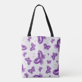 Lila Schmetterlingsmuster Tasche (Rückseite)