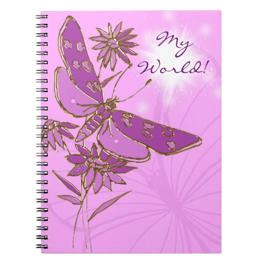 Lila SchmetterlingsNotebook Notizblock (Vorderseite)