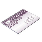 Lila SchmetterlingsNotebook Notizblock (Linke Seite)