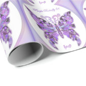 Lila Schmetterlingspapier 31 Geschenkpapier (Rolleneckpunkt)