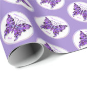 Lila Schmetterlingspapier 31 Geschenkpapier (Rolleneckpunkt)