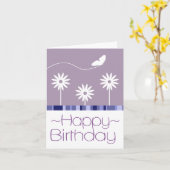 Lila Schmetterlingssender Blume Gerne zum Geburtst Karte (Gelbe Blume)