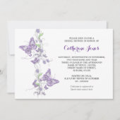 Lila Schmetterlingsstrudel Einladung (Vorderseite)