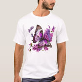 Lila Schmetterlingsthemenspiel Brautparty passt zu T-Shirt (Vorderseite)