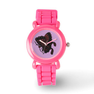 Lila Schmetterlingswache Armbanduhr
