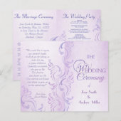 Lila schmuddelige Hochzeitsprogramme (Vorne/Hinten)