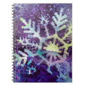 Lila Schnee-Mixed-Media-Kunst Notizblock (Vorderseite)