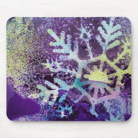 Lila Schnee Mousepad (Vorne)