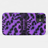 Lila Schneeballdrucke, Name Personalisiert Case-Mate iPhone Hülle (Rückseite (Horizontal))