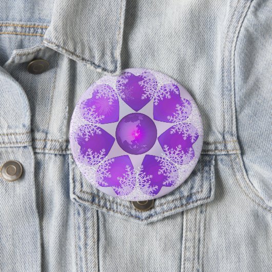 Lila Schneeflocke Button (Beispiel)