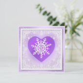 Lila Schneeflocke Einladung (Stehend Vorderseite)